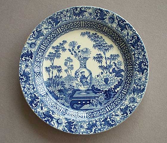 Clippership(SM) Shop Floral Design Blue and
 White Rice Pattern